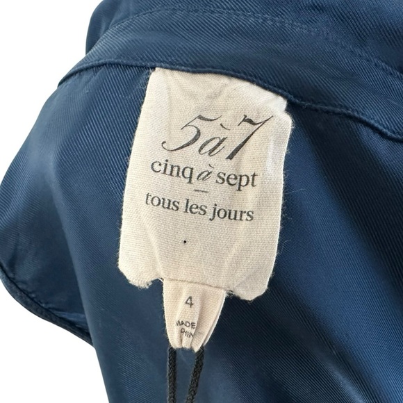 CINQ A SEPT  Womens Joyce Sleeveless Tie Waist Satin Midi Dress Sz 4 Button Up - Picture 16 of 16